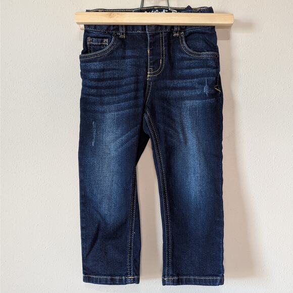 Cat & Jack Other - Cat & Jack Girls Size 3T Dark Wash Distressed Straight Leg Jeans